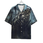 Owl At Night Print Rayon Hawaiian Shirt