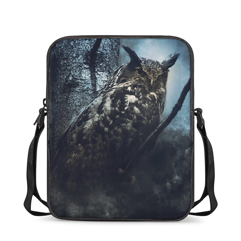 Owl At Night Print Rectangular Crossbody Bag