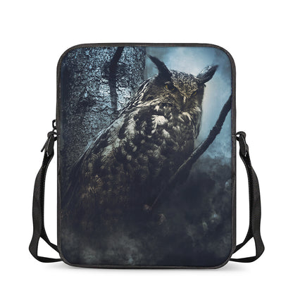 Owl At Night Print Rectangular Crossbody Bag