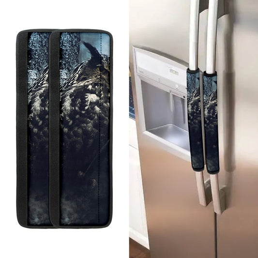 Owl At Night Print Refrigerator Handle Covers