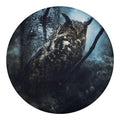 Owl At Night Print Round Blanket