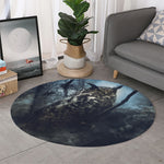 Owl At Night Print Round Rug