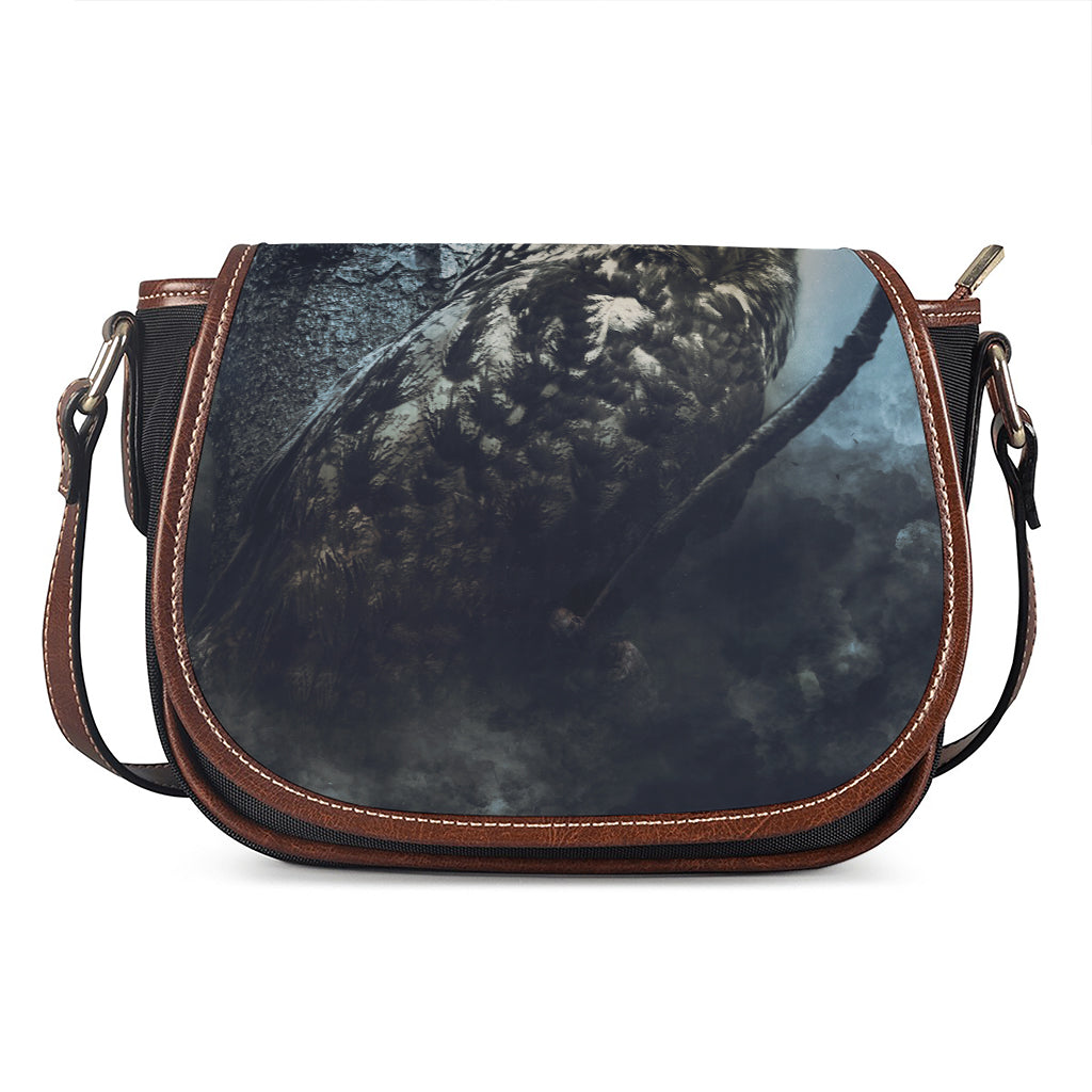 Owl At Night Print Saddle Bag
