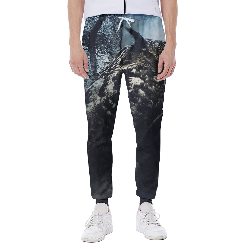 Owl At Night Print Scuba Joggers