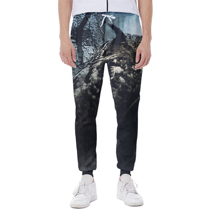 Owl At Night Print Scuba Joggers
