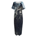 Owl At Night Print Short Sleeve Long Nightdress