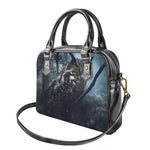 Owl At Night Print Shoulder Handbag