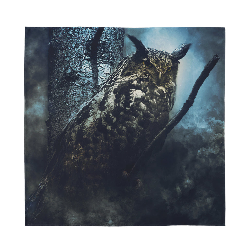 Owl At Night Print Silk Bandana
