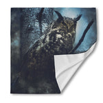 Owl At Night Print Silk Bandana