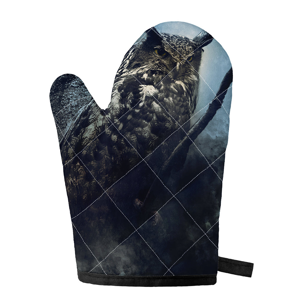 Owl At Night Print Single Oven Mitt