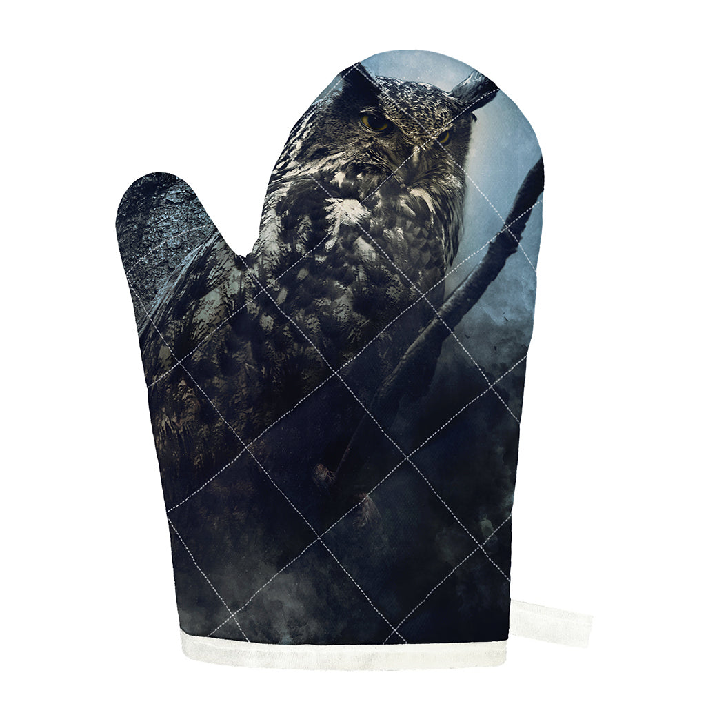 Owl At Night Print Single Oven Mitt