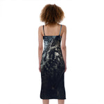 Owl At Night Print Slim Fit Midi Cami Dress