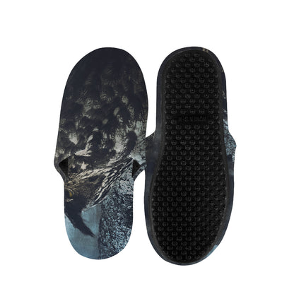 Owl At Night Print Slippers