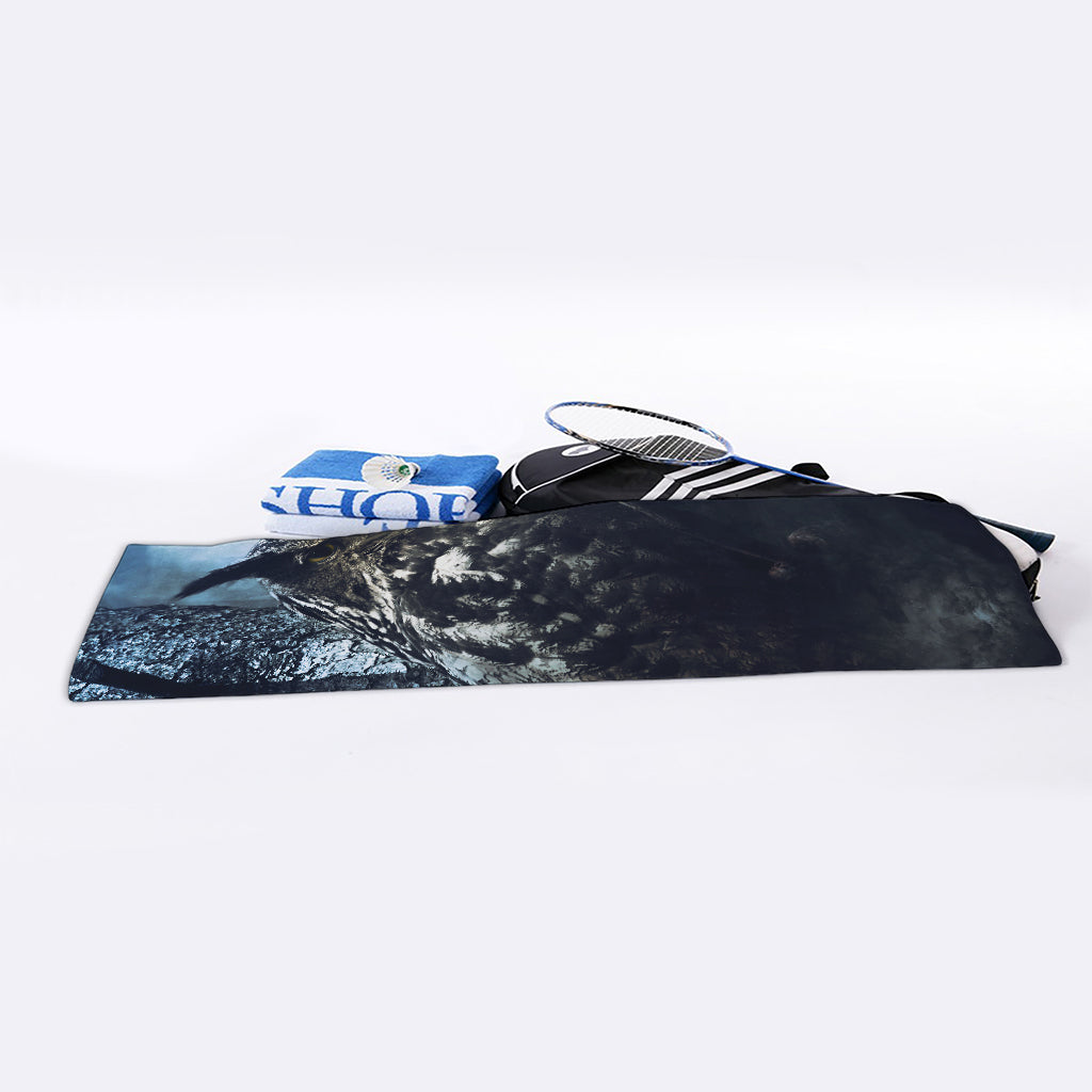 Owl At Night Print Sports Towel