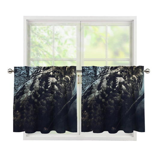 Owl At Night Print Tier Curtains