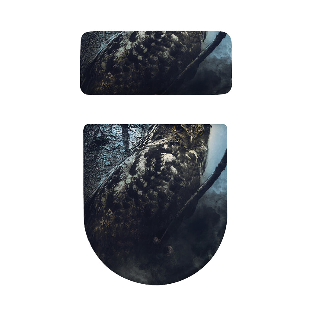 Owl At Night Print Toilet Lid And Tank Cover Set