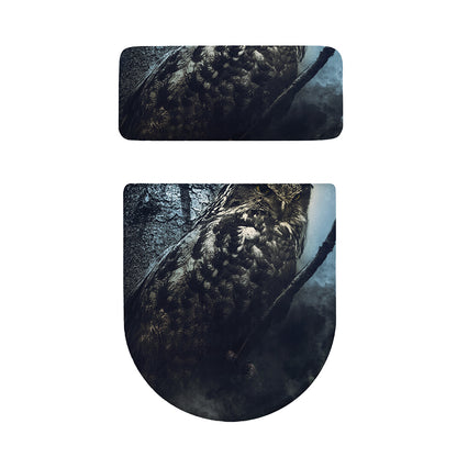 Owl At Night Print Toilet Lid And Tank Cover Set
