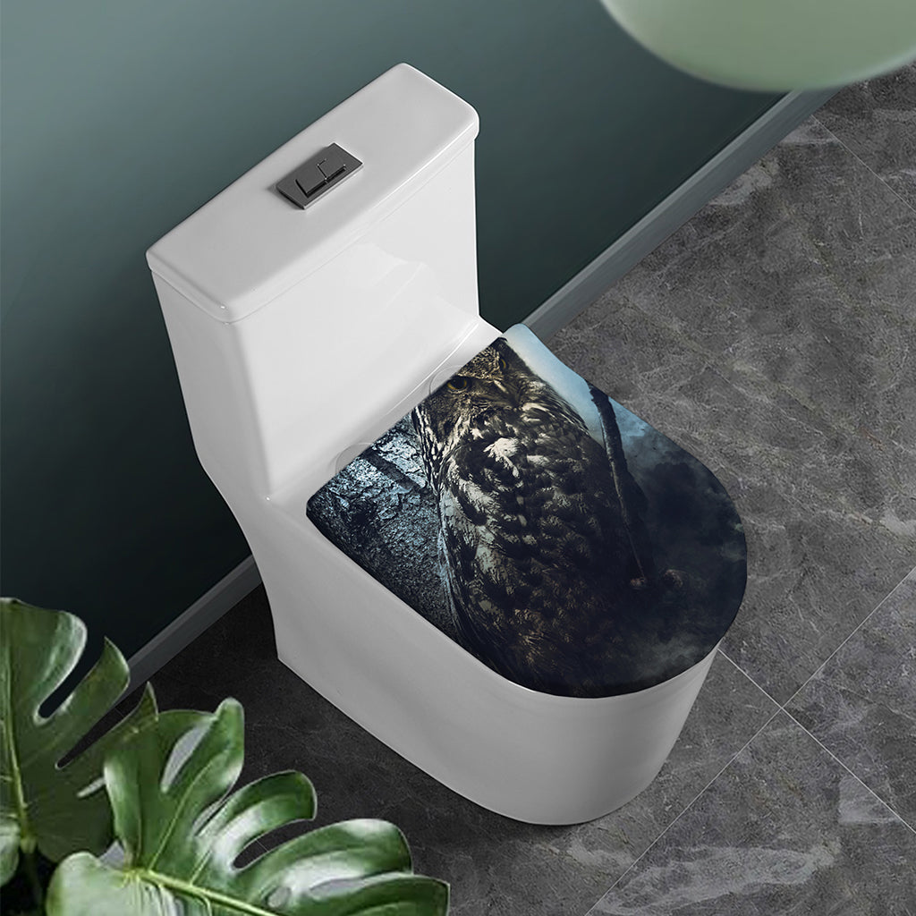 Owl At Night Print Toilet Lid Cover