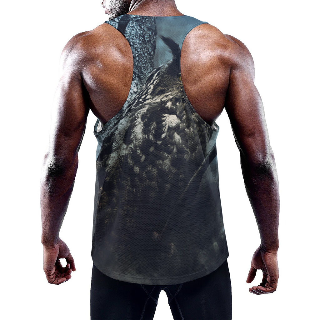 Owl At Night Print Training Tank Top
