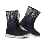 Owl At Night Print Winter Boots