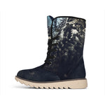 Owl At Night Print Winter Boots