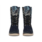 Owl At Night Print Winter Boots
