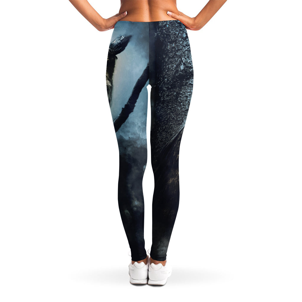 Owl At Night Print Women's Leggings
