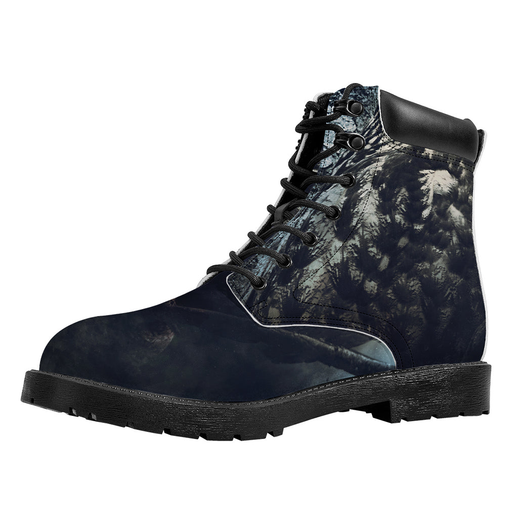 Owl At Night Print Work Boots