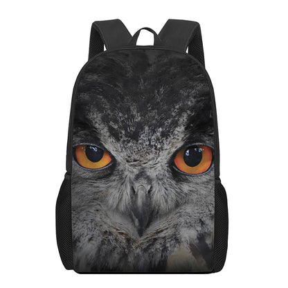 Owl Eyes Print 17 Inch Backpack