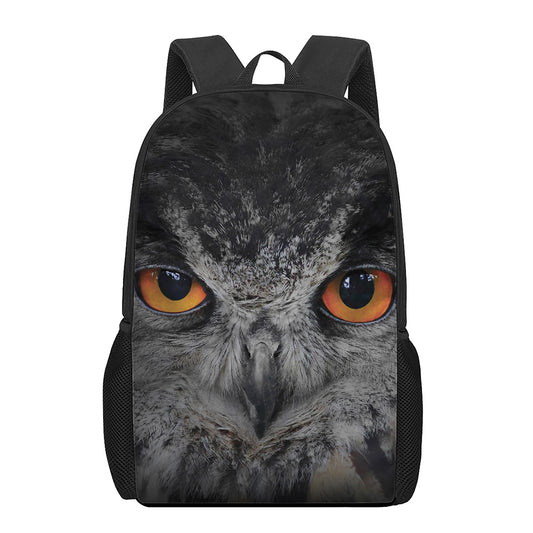 Owl Eyes Print 17 Inch Backpack
