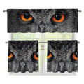 Owl Eyes Print 3 Piece Kitchen Curtains