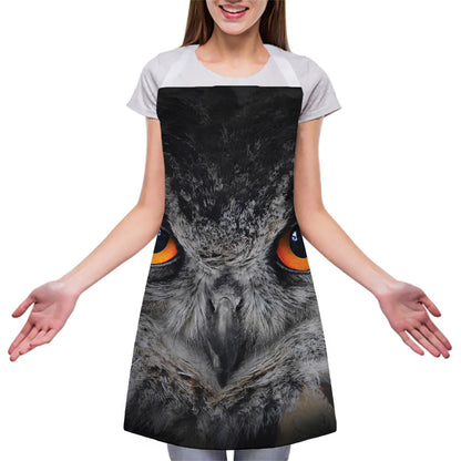 Owl Eyes Print Adjustable Apron