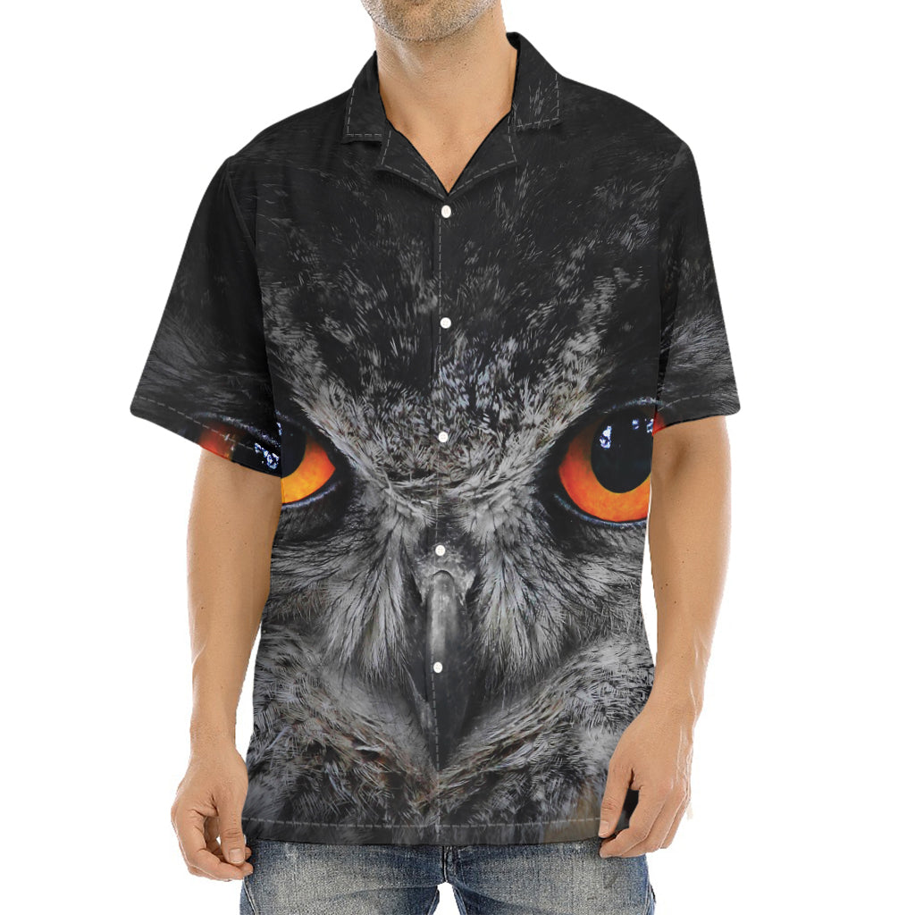 Owl Eyes Print Aloha Shirt
