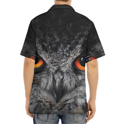 Owl Eyes Print Aloha Shirt
