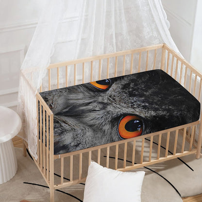 Owl Eyes Print Baby Crib Sheet