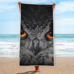 Owl Eyes Print Beach Towel