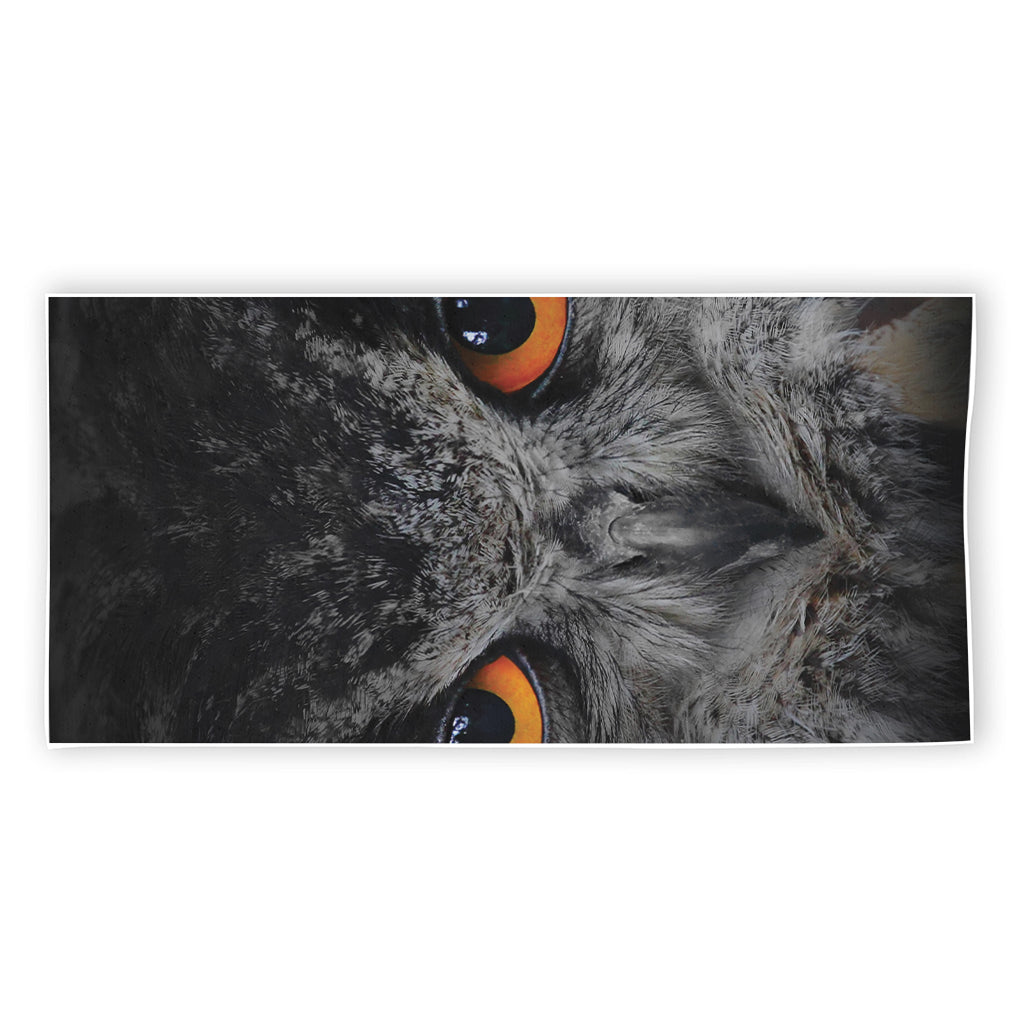 Owl Eyes Print Beach Towel