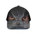 Owl Eyes Print Black Mesh Trucker Hat
