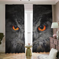 Owl Eyes Print Dimout Pencil Pleat Curtains