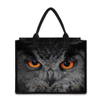 Owl Eyes Print Canvas Tote Bag