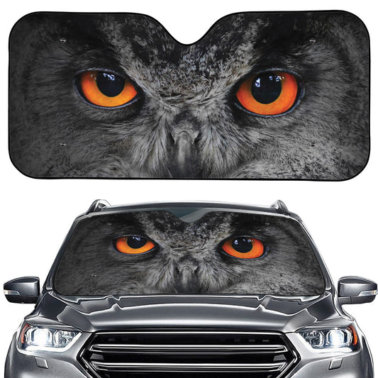 Owl Eyes Print Car Windshield Sun Shade