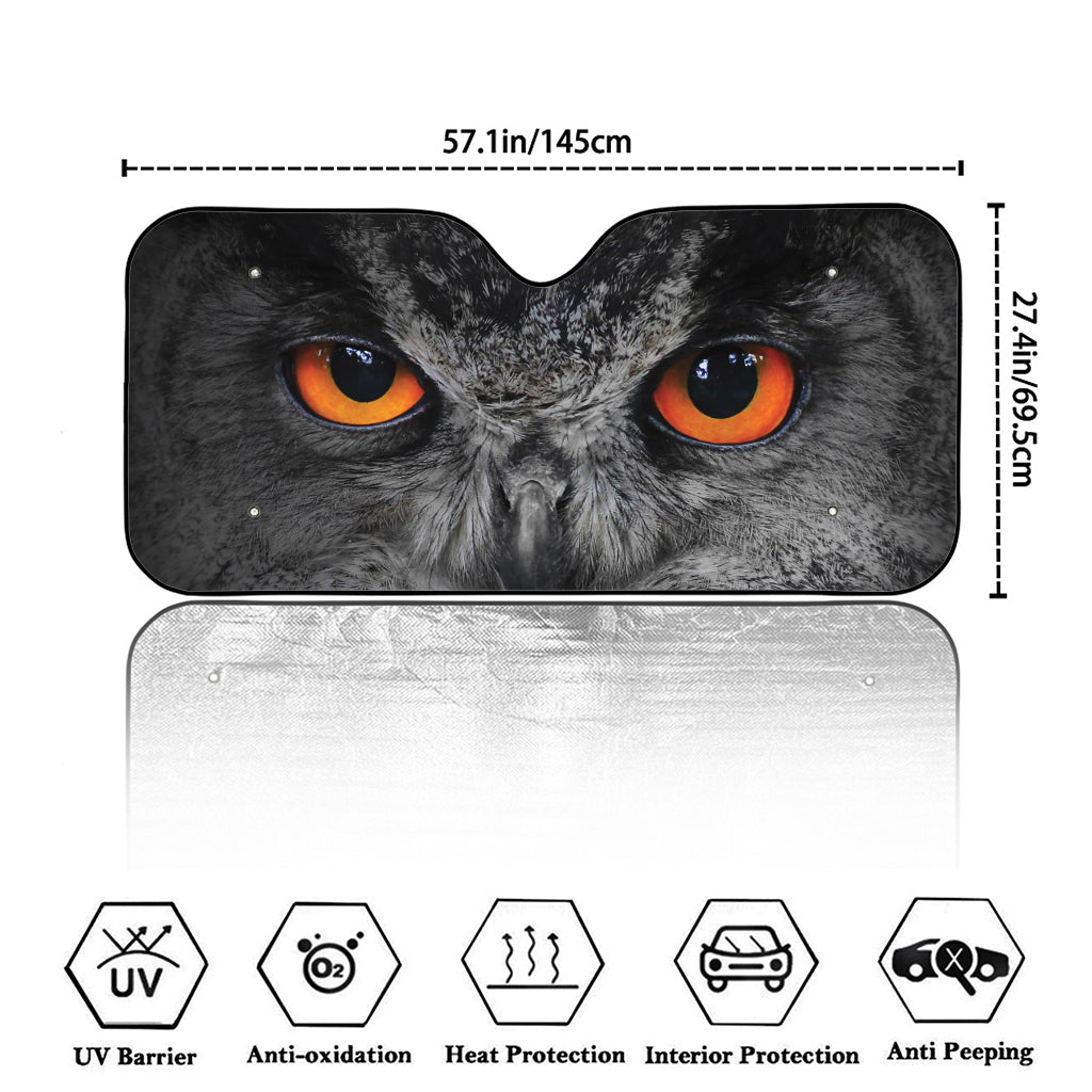 Owl Eyes Print Car Windshield Sun Shade