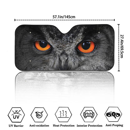 Owl Eyes Print Car Windshield Sun Shade