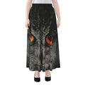 Owl Eyes Print Chiffon Maxi Skirt