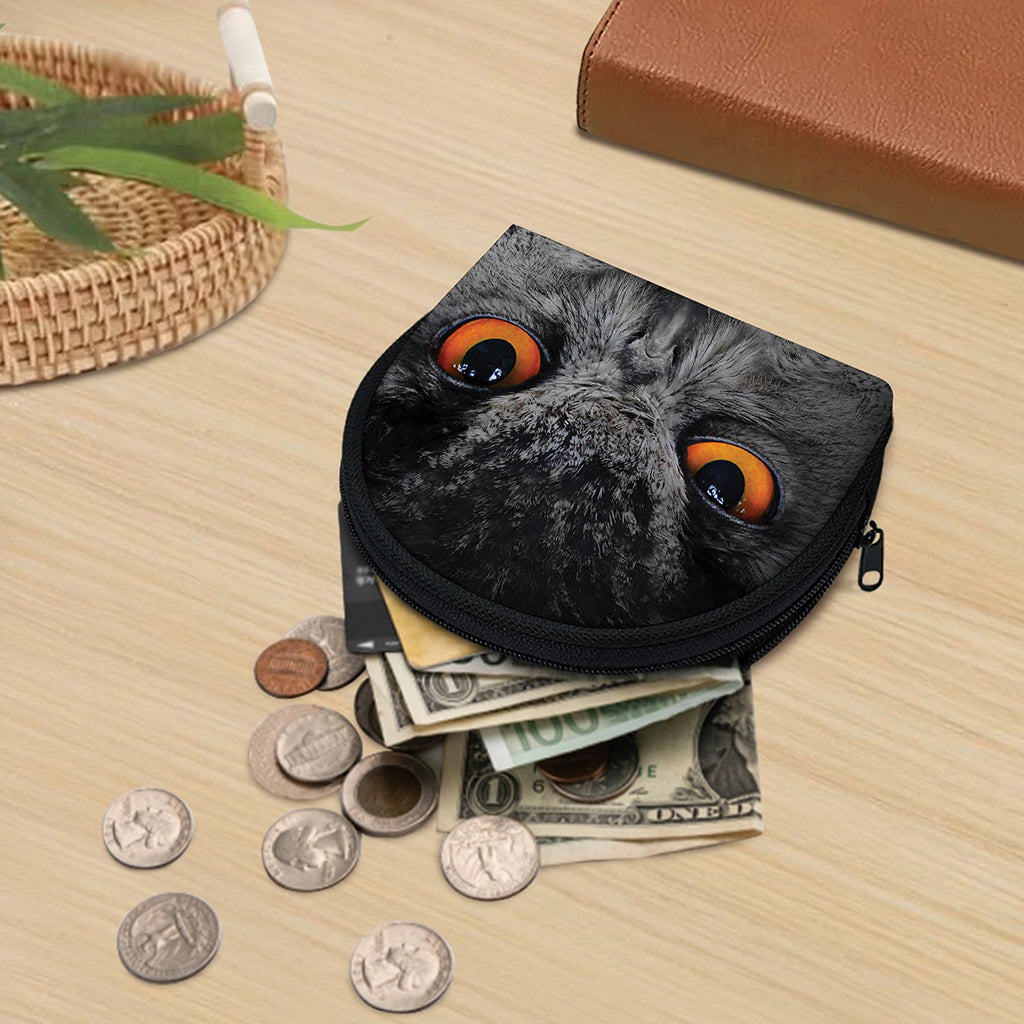 Owl Eyes Print Coin Purse
