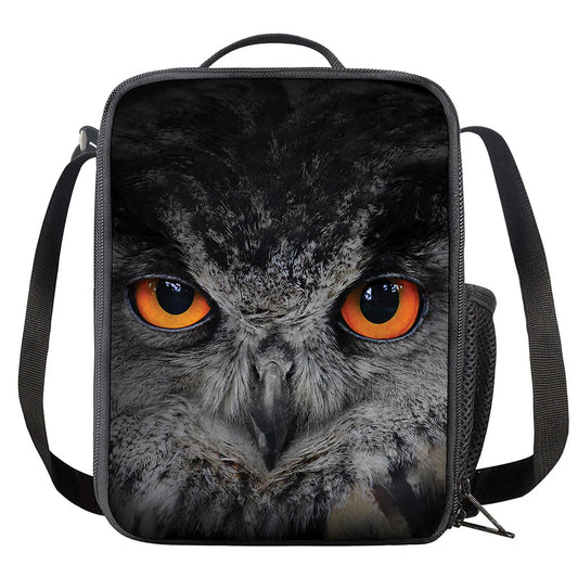 Owl Eyes Print Crossbody Lunch Bag