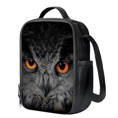 Owl Eyes Print Crossbody Lunch Bag