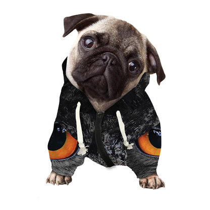 Owl Eyes Print Dog Zip Up Hoodie