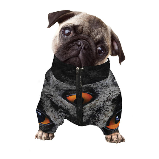 Owl Eyes Print Dog Zip Up Jacket