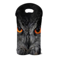 Owl Eyes Print Double Neoprene Wine Tote